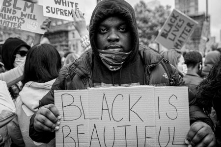 BLM, George Floyd, London, Black and white photography, Protest, Demonstration, Black male,