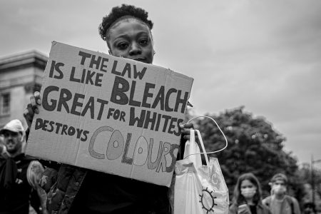 BLM, George Floyd, London, Black and white photography, Protest, Demonstration, Bleach, Black female