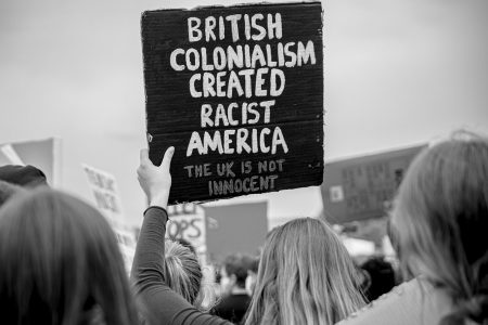 BLM, George Floyd, London, Black and white photography, Protest, Demonstration, White female, Colonialism