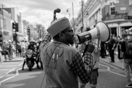 BLM, George Floyd, Black male, London, Black and white photography, Protest,