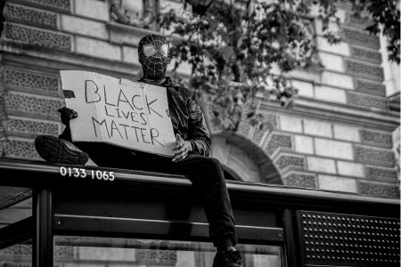 BLM, George Floyd, London, Black and white photography, Protest, Demonstration, Spiderman, Superhero's